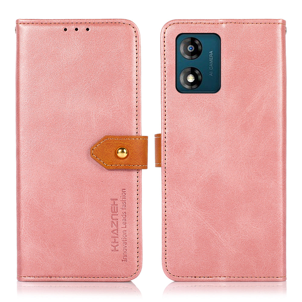 KHAZNEH For Motorola Moto E13 4G Phone Wallet Case Cowhide Texture PU Leather Gold Buckle Stand Phone Cover KHAZNEH For Motorola Moto E13 4G Phone Wallet Case Cowhide Texture PU Leather Gold Buckle Stand Phone Cover